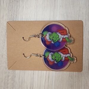 Grinch being Grinch Silver Hypoallergenic Earrings